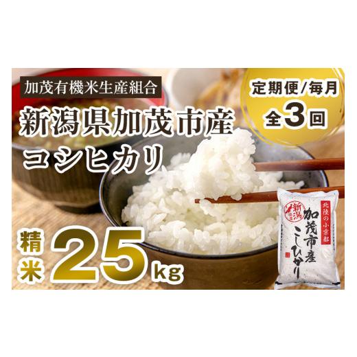 ふるさと納税 新潟県 加茂市 新潟県加茂市産コシヒカリ 精米25kg（5kg×5）白米 加茂有機米生産組合