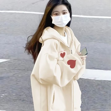 設計感衛衣女秋冬加絨外套小個子新款連帽開衫春秋薄款上衣潮
