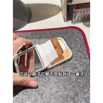 省粉底液！扁頭粉底刷化妝刷子一字型無痕底妝便攜超薄平頭化妝師