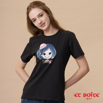 【買1送1↘滿額再折$380】小香DORA短TEE(黑) -  BLUE WAY ET BOîTE 箱子