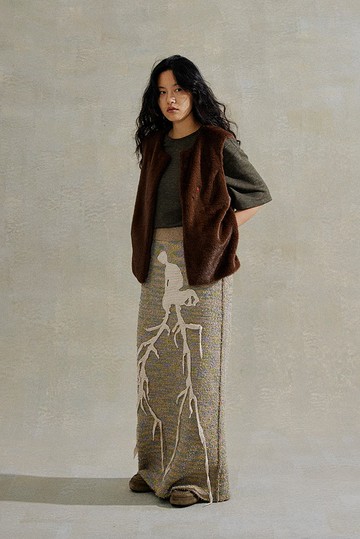 Kneeling knitted skirt 跪地生根 雙面穿針織裙