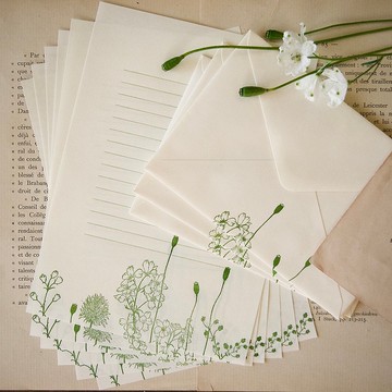 【信紙組】夏日庭園 / 信紙6張+信封3個 / 活版印刷 / 信紙尺寸 A5 / 148 × 210mm