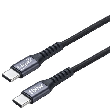 E-books XA42 Type C-C 100W PD快充傳輸線 鋁合金  1m  黑色  1條