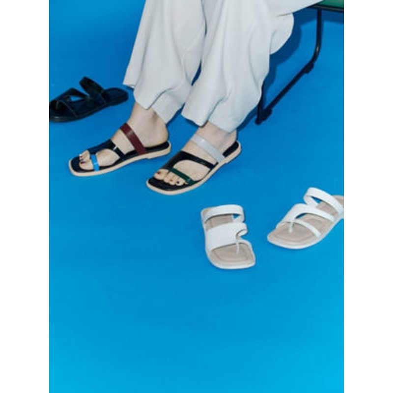 UN3D./アンスリード ASYMME FLAT SANDAL 2 ブラック 靴【三越伊勢丹