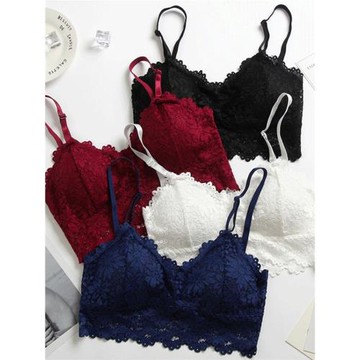 大碼性感蕾絲裹胸抹胸短款夏無鋼圈打底美背少女文胸內衣吊帶背心