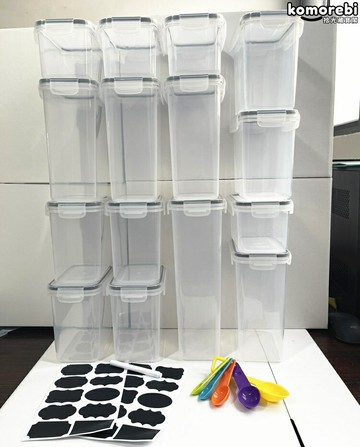 【密封防潮】食品收納罐 儲物罐 密封罐 塑料罐 分裝罐 透明可視 多規格套裝 廚房儲物 咖啡豆雜糧收納