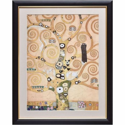 絵画 額絵 クリムト 『生命の樹』 額入り ［紐、フック付］ 選べるサイズ (F6（額縁外寸52×42cm）)