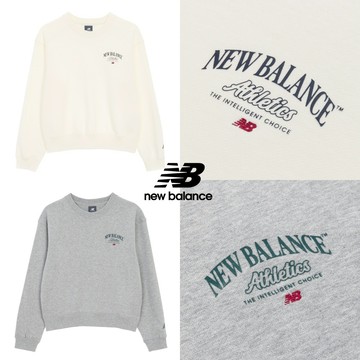【New Balance】 NB LOGO長袖衛衣_女性_深灰/白任選_NCF36342WT/NCF36342LGR