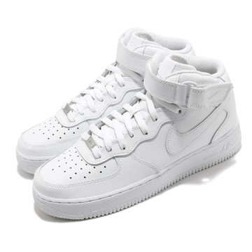 NIKE 休閒鞋 Air Force 1 Mid 07 男鞋 全白 白 經典款 皮革 中筒 AF1 CW2289-111