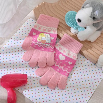 童角落夥伴愛心手套-中粉