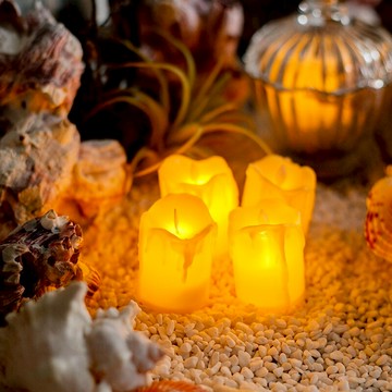 掬涵淚滴電子仿真蠟燭燭淚創意裝飾浪漫婚慶餐廳酒吧生日無煙擺件