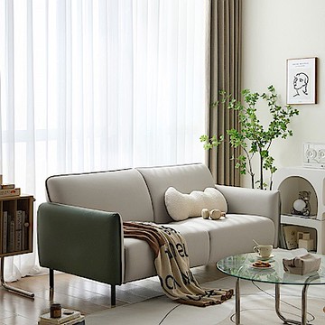 林氏木業北歐科技布三人沙發BS104-霜灰色 (H014352843)