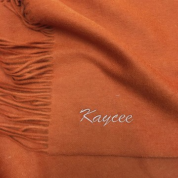 【女朋友禮物】【客製化】 刺繡名字 楓葉色 羊毛圍巾 披肩