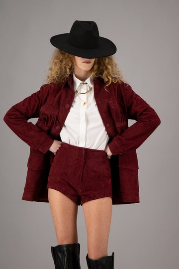 Amotea Donna In Burgundy Suede
