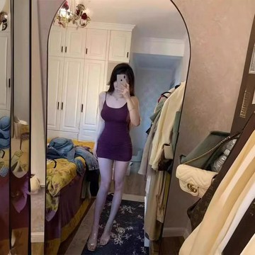 【WYZ】韓系穿搭 氣質紫色女人味吊帶連衣裙女秋季新款修身內搭打底辣妹包臀裙子潮