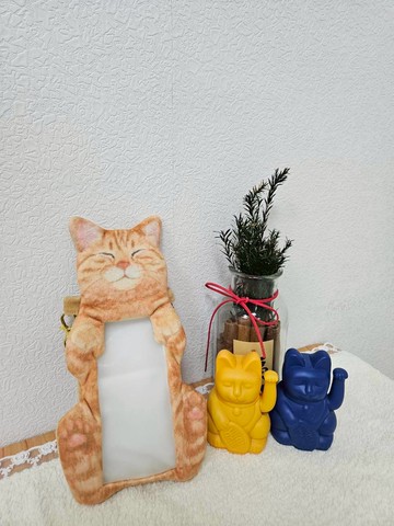 幸福買取??摸摸貓咪 手機套-茶色貓咪