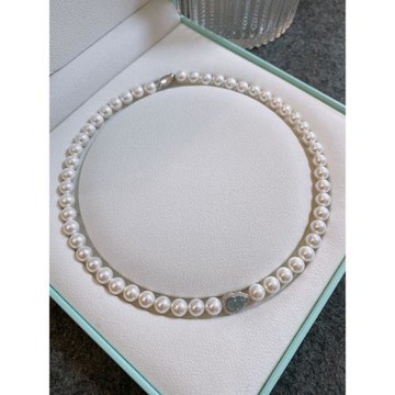 節日禮物925銀天然藍水翡翠葫蘆澳白珍珠項鏈女氣質鎖骨鏈送媽媽