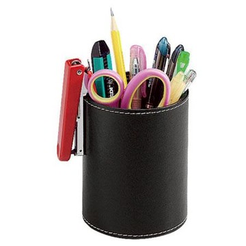 雙鶖Flying波德徠爾皮質圓筆筒/STP-1237/黑