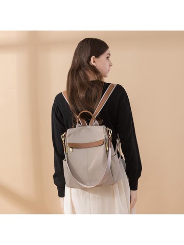 女士時尚休閑牛津布後背包雙肩包女日韓輕便防水通勤尼龍背包旅游防盜帆布包