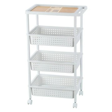 KEYWAY 聯府 KM可推式寬型層架 附木墊片 KM1037  白色  48 x 32.5 x 85cm  4層