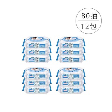 Baan 貝恩 嬰兒保養柔濕巾-無香料 80抽【4串(12包)】【悅兒園婦幼生活館】