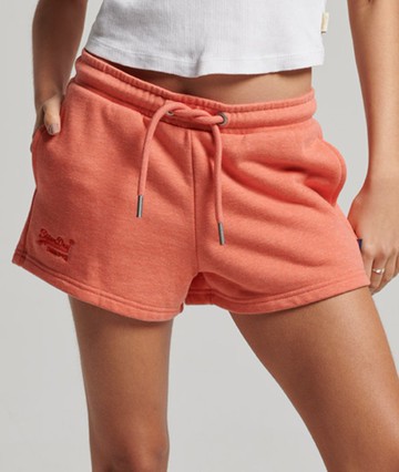 Superdry Women's Women's Vintage Logo Embroidered Jersey Shorts Cream / LA Coral Marl - Size: 12 Size: 8