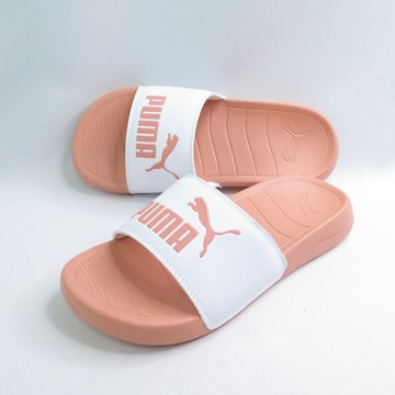 PUMA 37227943 Popcat 20 女款 拖鞋 海綿內襯 白x粉橘【iSport愛運動】