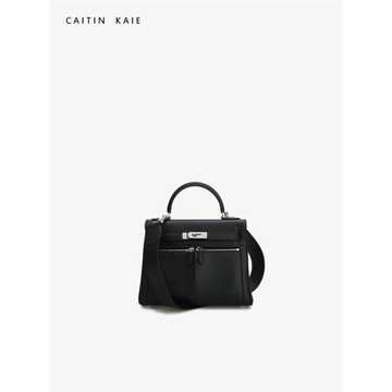 CAITIN KAIE 凱莉包包女秋冬2025新款真皮雙口袋通勤寬肩帶手提包