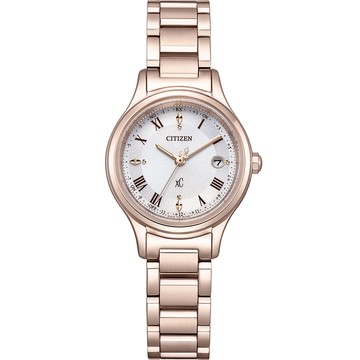 CITIZEN 星辰 XC 輕奢光 光動能鈦金屬電波女錶 送禮推薦-27mm ES9497-96A