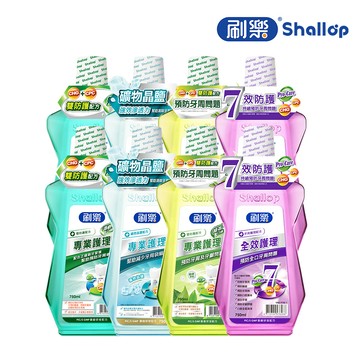 刷樂 專業護理漱口水750mLx6(全效/清新/綠茶/礦鹽)