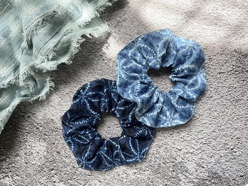 手作髮飾。大腸圈。海水正藍