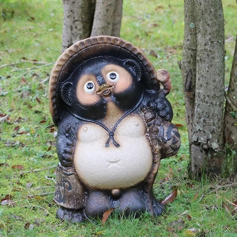 狸庵 信楽焼 たぬき　置物 約高37cm 縁起物 商売繁盛 狸庵 信楽焼 たぬき 置物 約高37cm 縁起物 商売繁盛