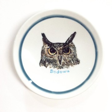 蘭嶼角鴞dodowu/深藍-【現貨】蘭嶼手繪小碟