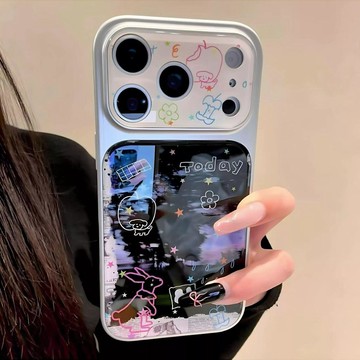 塗鴉夜晚適用亞克力蘋果18PROMAX高顏值17大視窗16手機殼15少女14