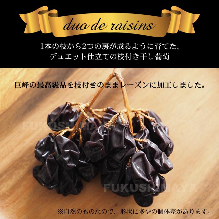 お歳暮 巨峰の干しブドウ duo de raisins(枝付き干しぶどう) 150g 巨峰