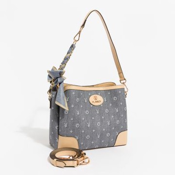 PLAYBOY - 水桶包附短背帶  Misty Blue Whisper系列 - 藍色