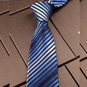 【拉福】領帶8cm寬版藍彩領帶拉鍊領帶