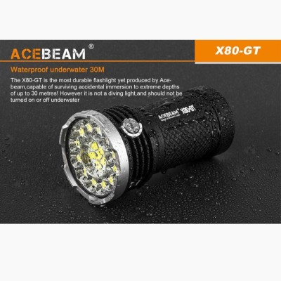 ACEBEAM X80-GT LEDハンディライトエースビーム ブラック 充電式 防水