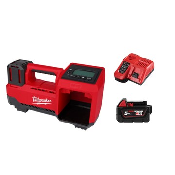 Milwaukee 18V輕巧打氣機 單5.0版含充電器 M18 BI