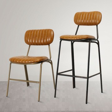《Chair Empire》吧椅/鐵藝餐椅/咖啡椅/吧台椅/金屬銅/皮面餐椅/復古休閒椅/油蠟皮革/工業風椅/餐桌椅仿舊