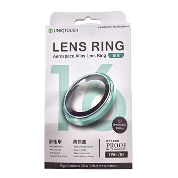 UNIQTOUGH 優尼塔斯 階梯式航太鋁金屬鏡頭環 綠色  iPhone 16/16Plus適用  1組