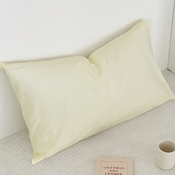 Hoom 禾慕生活 素色純棉枕頭套 48 x 74cm 奶油黃 2入組  1組
