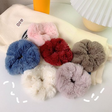 大腸發圈毛絨絨可愛發繩條紋扎頭甜美頭繩法式少女心秋冬發飾頭飾