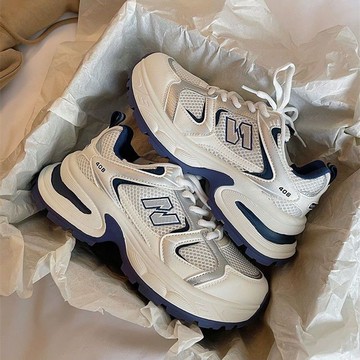 🔥台灣出貨🔥 銀色增高老爹鞋女複古港風厚底輕便透氣休閒運動鞋潮 運動鞋 女鞋  老爹鞋女 厚底老爹鞋