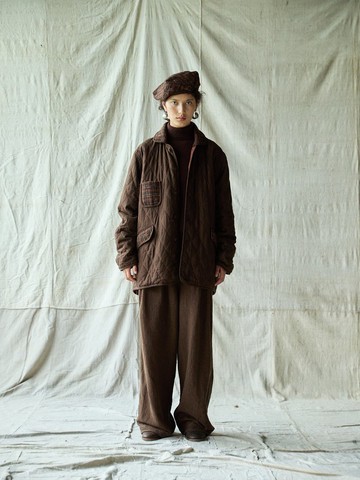 日系復古 格子提花棉衣外套 休閒棉服