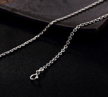 真正的 925 純銀 2MM 細鏈項鍊無吊墜男士