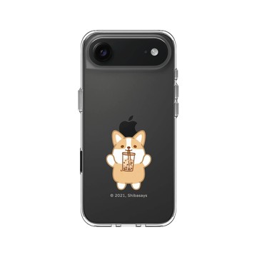 iPhone Air Clear Case（相機按鈕） 透明 - 柴語錄 Shiba Says - 能動口就不動手-珍奶款