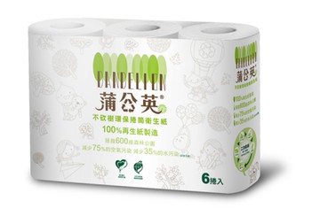**好幫手生活雜鋪** 蒲公英環保小捲筒衛生紙 6捲*16串 / 箱 ------衛生紙.濕紙巾.擦手紙.捲筒紙