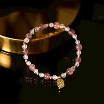 美神｜草莓晶粉晶手鍊 C1702