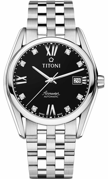 TITONI 梅花錶 AIRMASTER 空中霸王 系列 機械男腕錶(83909S-354)-38mm-黑面鋼帶【刷卡回饋 分期0利率】【APP下單點數13倍送】